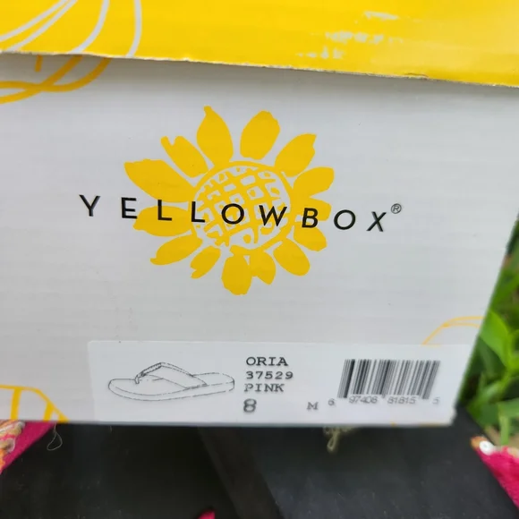 Yellow Box Oria Pink and Black Women's Sandals Flip Flops Size 8 - Picture 7 of 7